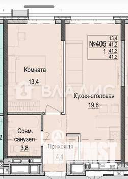 1-к квартира, вторичка, 41м2, 10/18 этаж