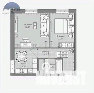 2-к квартира, вторичка, 51м2, 7/25 этаж