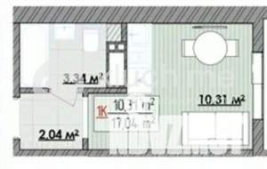 Студия квартира, вторичка, 17м2, 6/7 этаж
