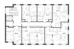 1-к квартира, строящийся дом, 38м2, 2/5 этаж
