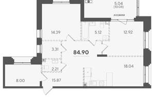 3-к квартира, вторичка, 85м2, 5/7 этаж
