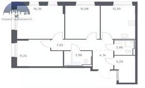 3-к квартира, вторичка, 75м2, 8/24 этаж