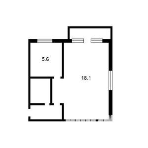 1-к квартира, вторичка, 31м2, 5/5 этаж