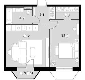 2-к квартира, вторичка, 48м2, 8/14 этаж