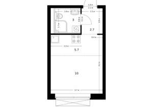Студия квартира, вторичка, 21м2, 4/26 этаж