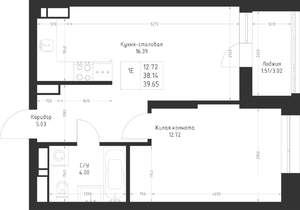 1-к квартира, вторичка, 40м2, 7/23 этаж