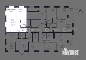 1-к квартира, вторичка, 63м2, 3/6 этаж