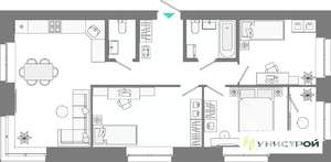 3-к квартира, вторичка, 72м2, 9/10 этаж