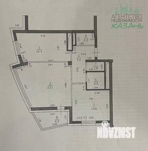 2-к квартира, вторичка, 66м2, 9/19 этаж