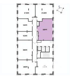 2-к квартира, вторичка, 66м2, 21/22 этаж