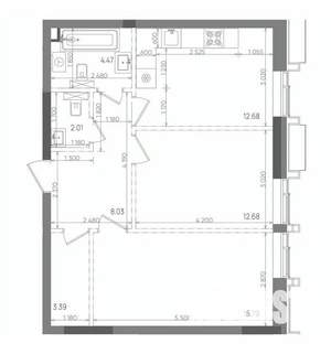 2-к квартира, вторичка, 59м2, 21/22 этаж