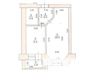 1-к квартира, вторичка, 36м2, 4/5 этаж