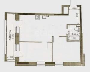 3-к квартира, вторичка, 64м2, 22/25 этаж