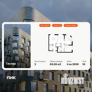 2-к квартира, вторичка, 61м2, 18/24 этаж