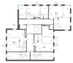 2-к квартира, строящийся дом, 72м2, 4/4 этаж