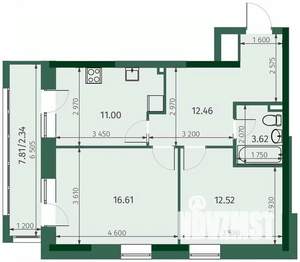 2-к квартира, вторичка, 59м2, 23/25 этаж