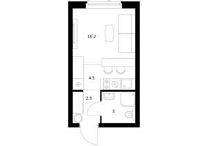 Студия квартира, вторичка, 20м2, 17/17 этаж