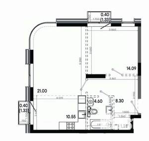 2-к квартира, вторичка, 61м2, 5/20 этаж