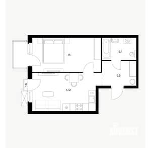 1-к квартира, вторичка, 44м2, 14/18 этаж