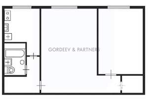 2-к квартира, вторичка, 46м2, 1/5 этаж