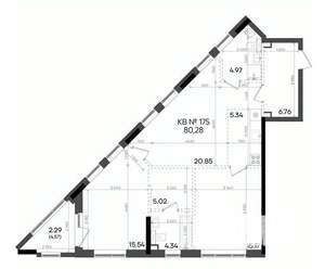 2-к квартира, вторичка, 80м2, 7/23 этаж