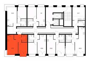 1-к квартира, вторичка, 38м2, 5/14 этаж