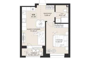 1-к квартира, вторичка, 42м2, 3/5 этаж