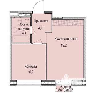 1-к квартира, строящийся дом, 39м2, 4/14 этаж