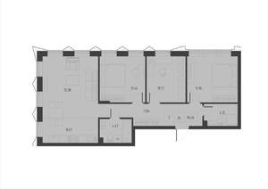 3-к квартира, вторичка, 87м2, 2/4 этаж