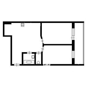 2-к квартира, вторичка, 54м2, 1/5 этаж