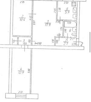 3-к квартира, вторичка, 55м2, 1/5 этаж