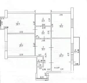 3-к квартира, вторичка, 130м2, 6/8 этаж