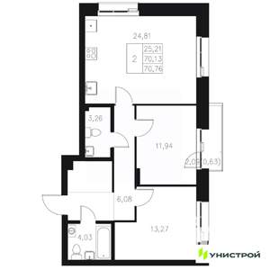 2-к квартира, вторичка, 71м2, 7/8 этаж