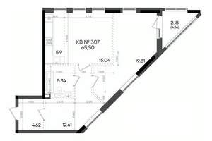 2-к квартира, вторичка, 66м2, 2/23 этаж