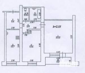 2-к квартира, вторичка, 63м2, 2/5 этаж