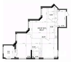 2-к квартира, вторичка, 88м2, 23/23 этаж