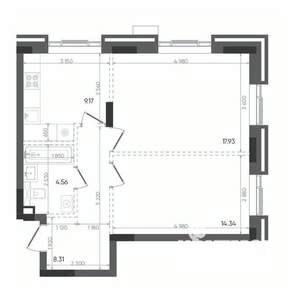 2-к квартира, вторичка, 54м2, 14/22 этаж