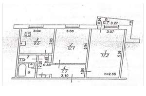 2-к квартира, вторичка, 50м2, 9/9 этаж
