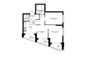 3-к квартира, вторичка, 60м2, 16/25 этаж