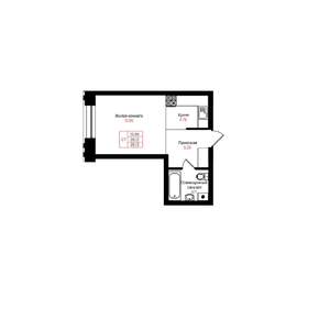 Студия квартира, вторичка, 28м2, 3/25 этаж