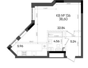 1-к квартира, вторичка, 39м2, 2/23 этаж