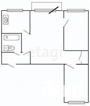 3-к квартира, вторичка, 56м2, 5/5 этаж