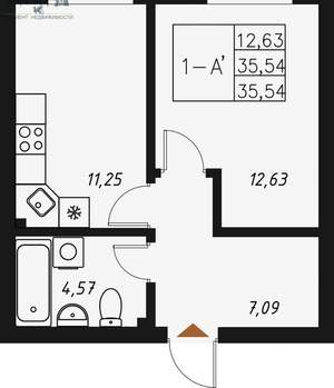 1-к квартира, вторичка, 36м2, 7/20 этаж