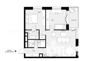 2-к квартира, вторичка, 76м2, 3/6 этаж