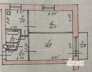 2-к квартира, вторичка, 43м2, 3/5 этаж