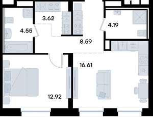 1-к квартира, вторичка, 50м2, 1/11 этаж