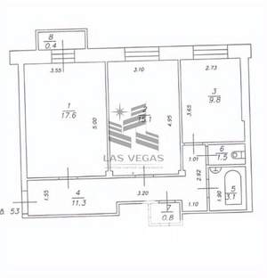 2-к квартира, вторичка, 59м2, 4/4 этаж