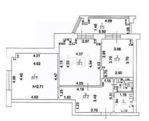 2-к квартира, вторичка, 68м2, 8/16 этаж