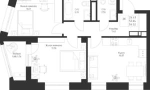2-к квартира, вторичка, 55м2, 9/23 этаж