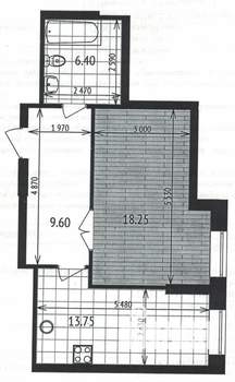 1-к квартира, вторичка, 47м2, 2/19 этаж